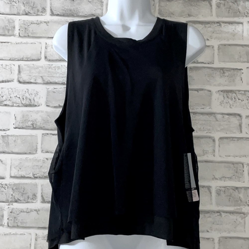 Ideology Netted Sleeveless Top, Size Large